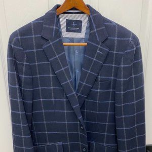 Tailorbyrd Checked Blue Blazer Slim Fit 40R